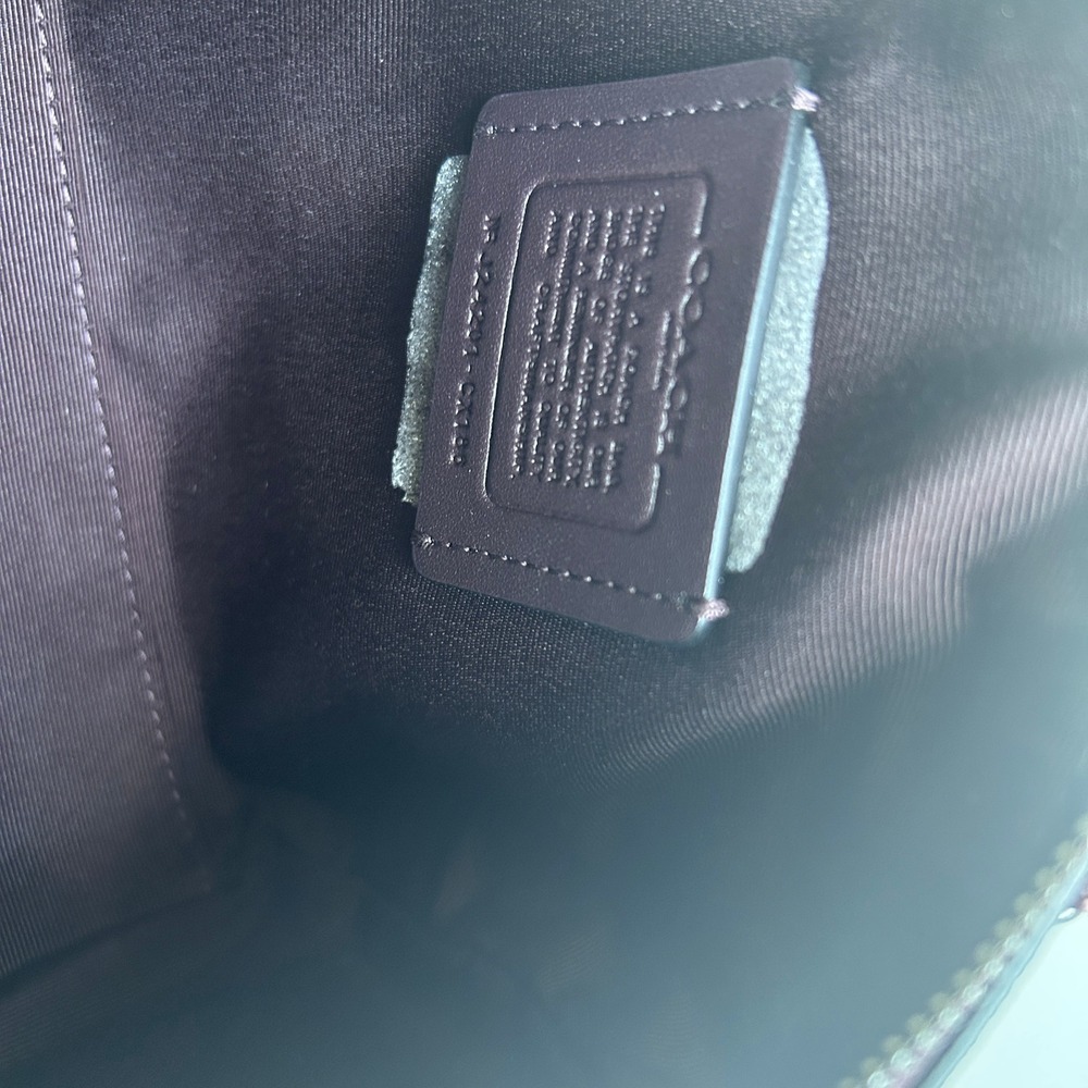 Coach Mini Rowan Metallic Plum Signature Leather Crossbody Bag Good - Picture 7 of 10